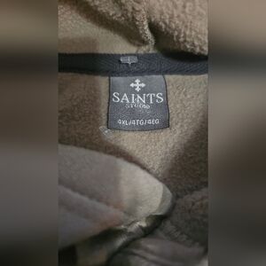 Saints Studio Monogram Hoodie 4X Taupe Fleece Pullover Plus Size Streetwear